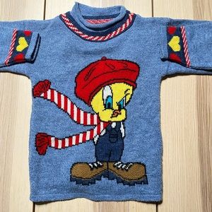 Vintage 90s Looney Tunes Tweety Bird AOP Sweater 6-8